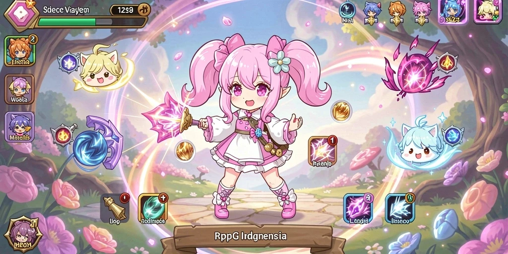 Tampilan awal game yang menarik dan penuh warna.