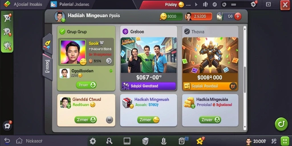 Screenshot menunjukkan antarmuka utama yang menarik.